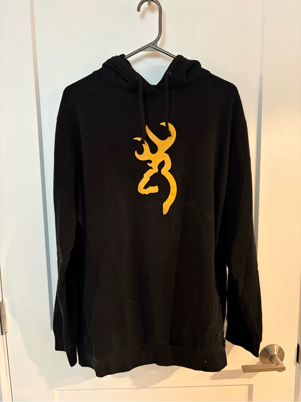 Browning Black Hoodie with Yellow Buckmark Logo